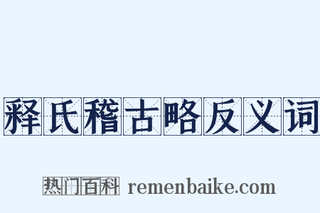 释氏稽古略反义词是什么意思的图片